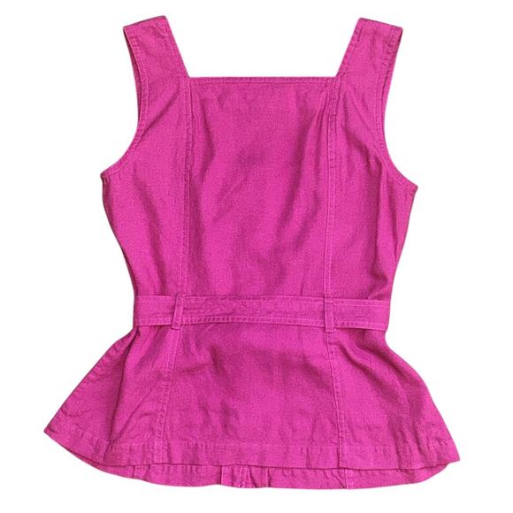 Ann Taylor Linen Blend Sleeveless Belted Utility Top Women's XSP - Picture 5 of 7